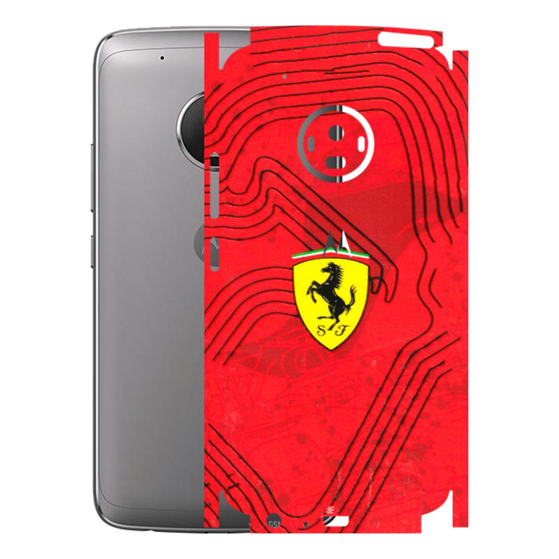 Motorola Phone Skins (All Models) - Red Ferrari Logo Stylish - 3D Embossed Finish (L-238) Motorola Moto G5 Plus