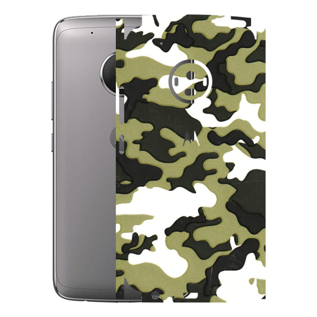 Motorola Phone Skins (All Models) - Camouflages White And Green - 3D Embossed Finish (L-243) Motorola Moto G5 Plus