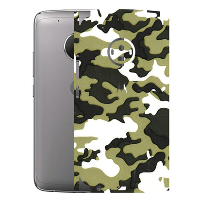 Motorola Phone Skins (All Models) - Camouflages White And Green - 3D Embossed Finish (L-243) Motorola Moto G5 Plus