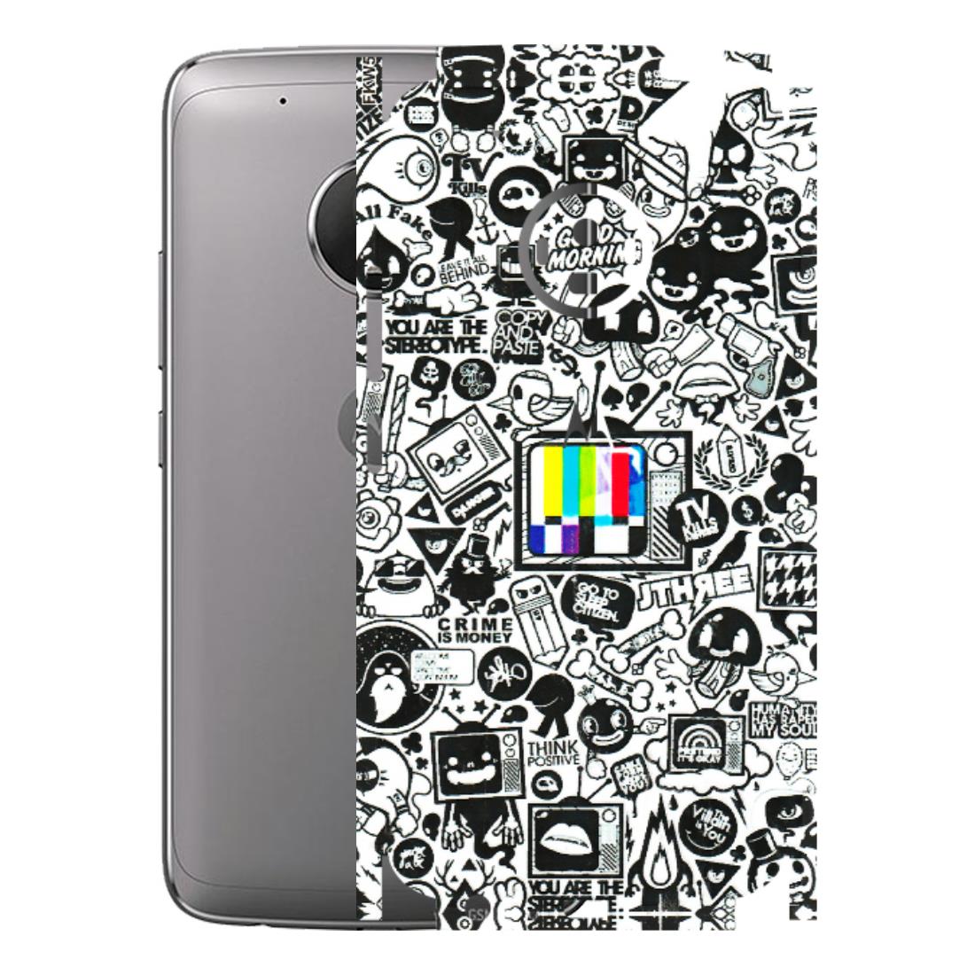 Motorola Phone Skins (All Models) - Doodles Positive Art - 3D Embossed Finish (L-263) Motorola Moto G5 Plus