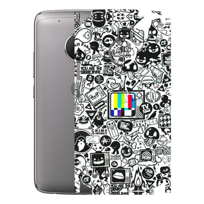 Motorola Phone Skins (All Models) - Doodles Positive Art - 3D Embossed Finish (L-263) Motorola Moto G5 Plus