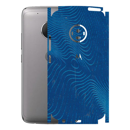 Motorola Phone Skins (All Models) - Abstract Blue Line Map - 3D Embossed Finish (L-272) Motorola Moto G5 Plus