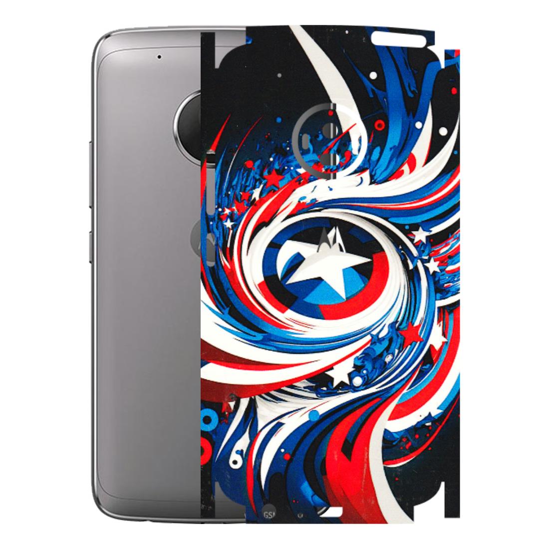 Motorola Phone Skins (All Models) - Captain America Logo - 3D Embossed Finish (L-307) Motorola Moto G5 Plus