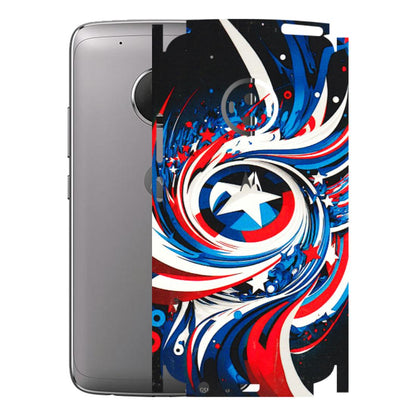 Motorola Phone Skins (All Models) - Captain America Logo - 3D Embossed Finish (L-307) Motorola Moto G5 Plus