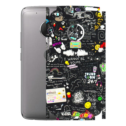 Motorola Phone Skins (All Models) - Black Creatives Doodles - 3D Embossed Finish (L-311) Motorola Moto G5 Plus