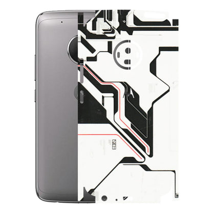 Motorola Phone Skins (All Models) - White Techy Logo - 3D Embossed Finish (L-312) Motorola Moto G5 Plus