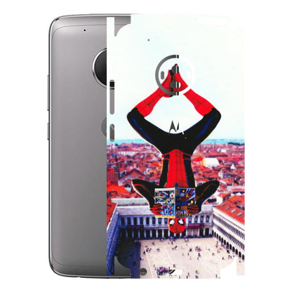 Motorola Phone Skins (All Models) - Spiderman Hanging - 3D Embossed Finish (L-53) Motorola Moto G5 Plus
