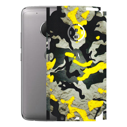 Motorola Phone Skins (All Models) - Yellow Camouflage - 3D Embossed Finish (L-61) Motorola Moto G5 Plus