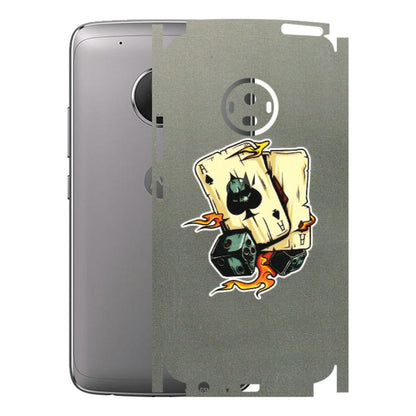 Motorola Phone Skins (All Models) - Grey Cards Of Ace - 3D Embossed Finish (L-77) Motorola Moto G5 Plus
