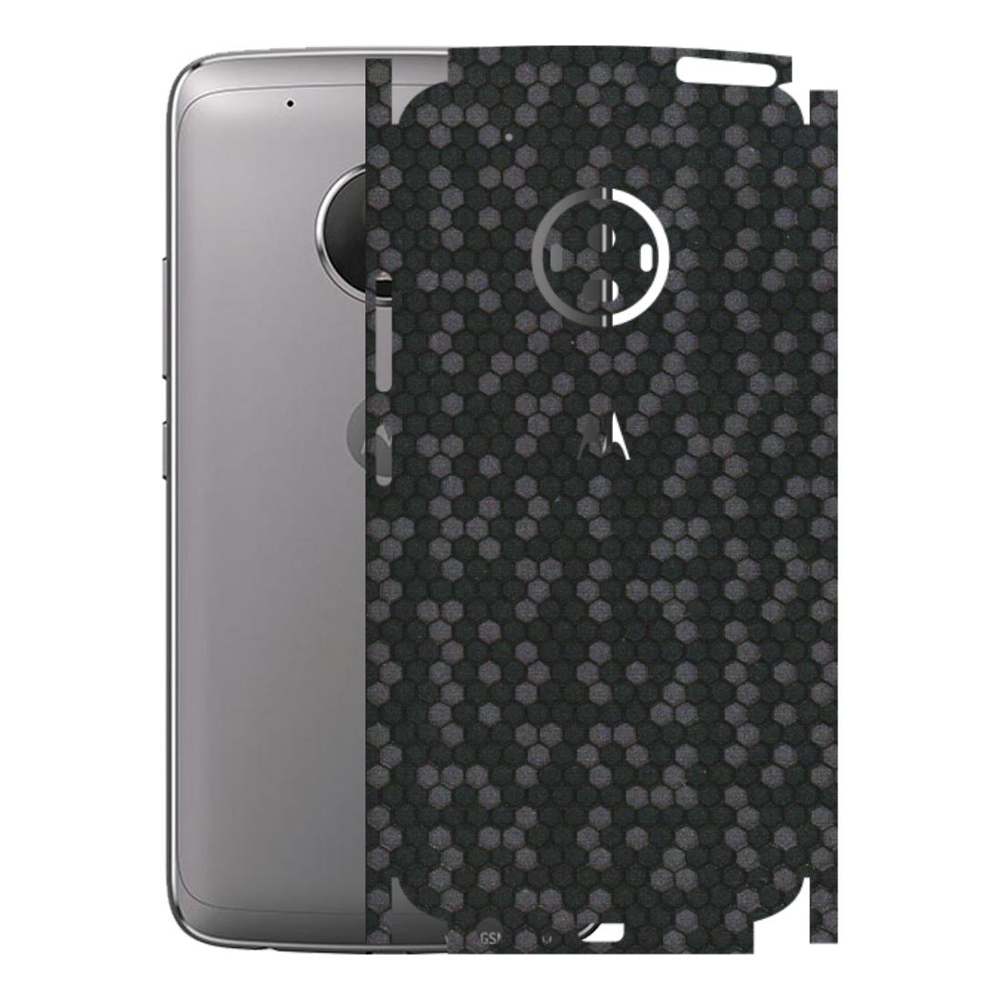 Motorola Phone Skins (All Models) - Black Grey Honeycomb Sober - 3D Embossed Finish (L-85) Motorola Moto G5 Plus