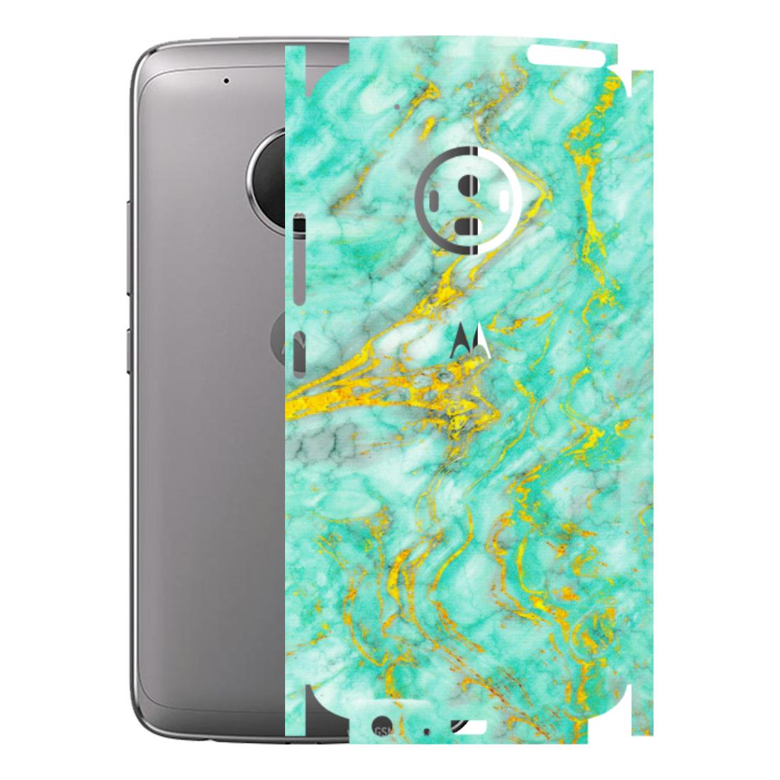 Motorola Phone Skins (All Models) - Green And Gold Marble Feel - Matte Finish (M-16) Motorola Moto G5 Plus