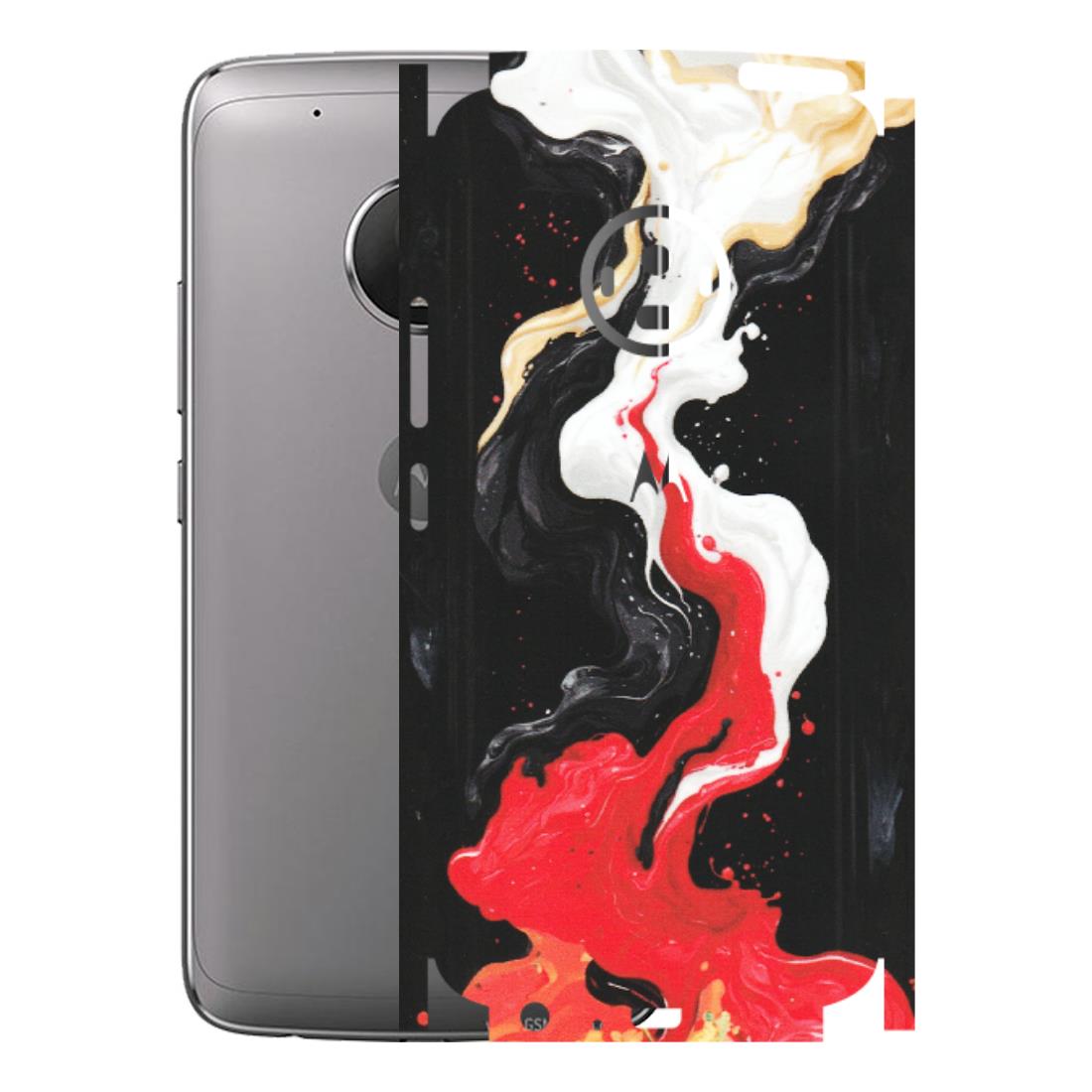 Motorola Phone Skins (All Models) - Black Red White Paint Splash Fusion - Matte Finish (M-56) Motorola Moto G5 Plus
