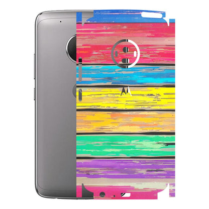 Motorola Phone Skins (All Models) - Multi Colour Wooden Wall - Matte Finish (M-96) Motorola Moto G5 Plus