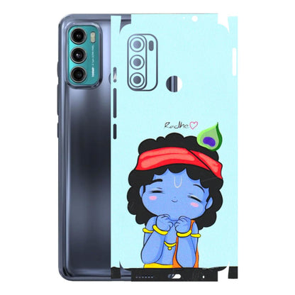 Motorola Phone Skins (All Models) - Radhe Radhe Cute Toon - 3D Embossed Finish (L-05) Motorola Moto G60