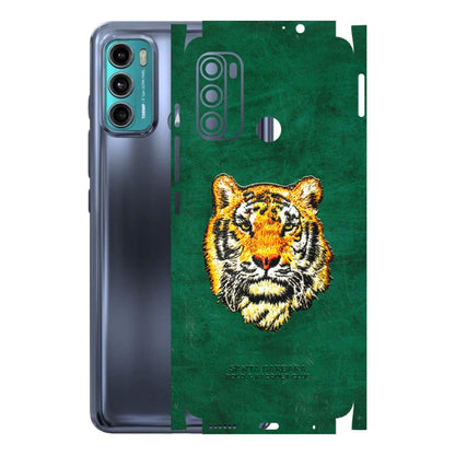 Motorola Phone Skins (All Models) - Leather Feel Tiger - 3D Embossed Finish (L-111) Motorola Moto G60