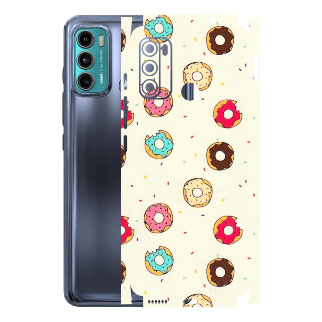 Motorola Phone Skins (All Models) - Mini Donuts Doodle Art - 3D Embossed Finish (L-122) Motorola Moto G60