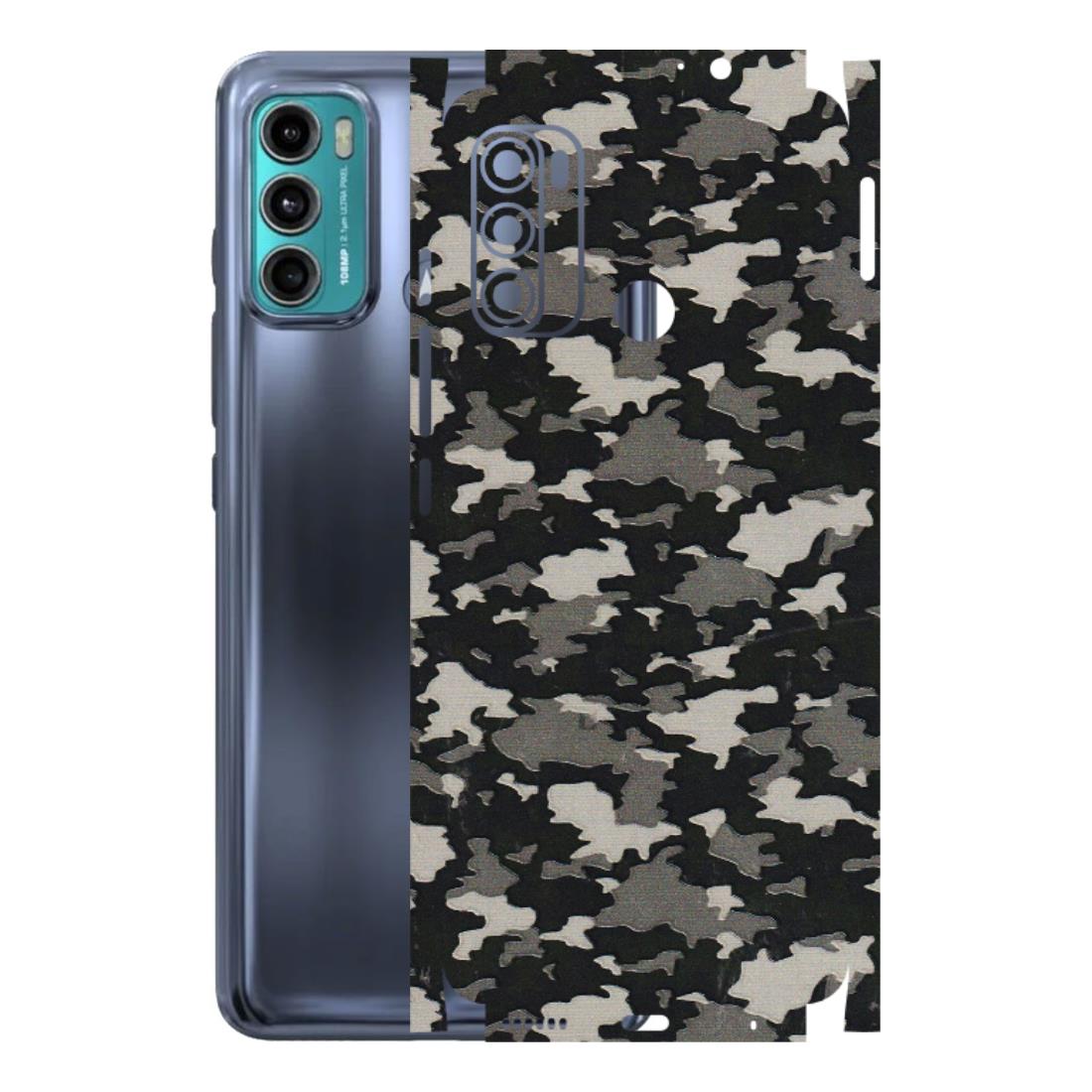 Motorola Phone Skins (All Models) - Black/Grey Camoflaunge - 3D Embossed Finish (L-142) Motorola Moto G60