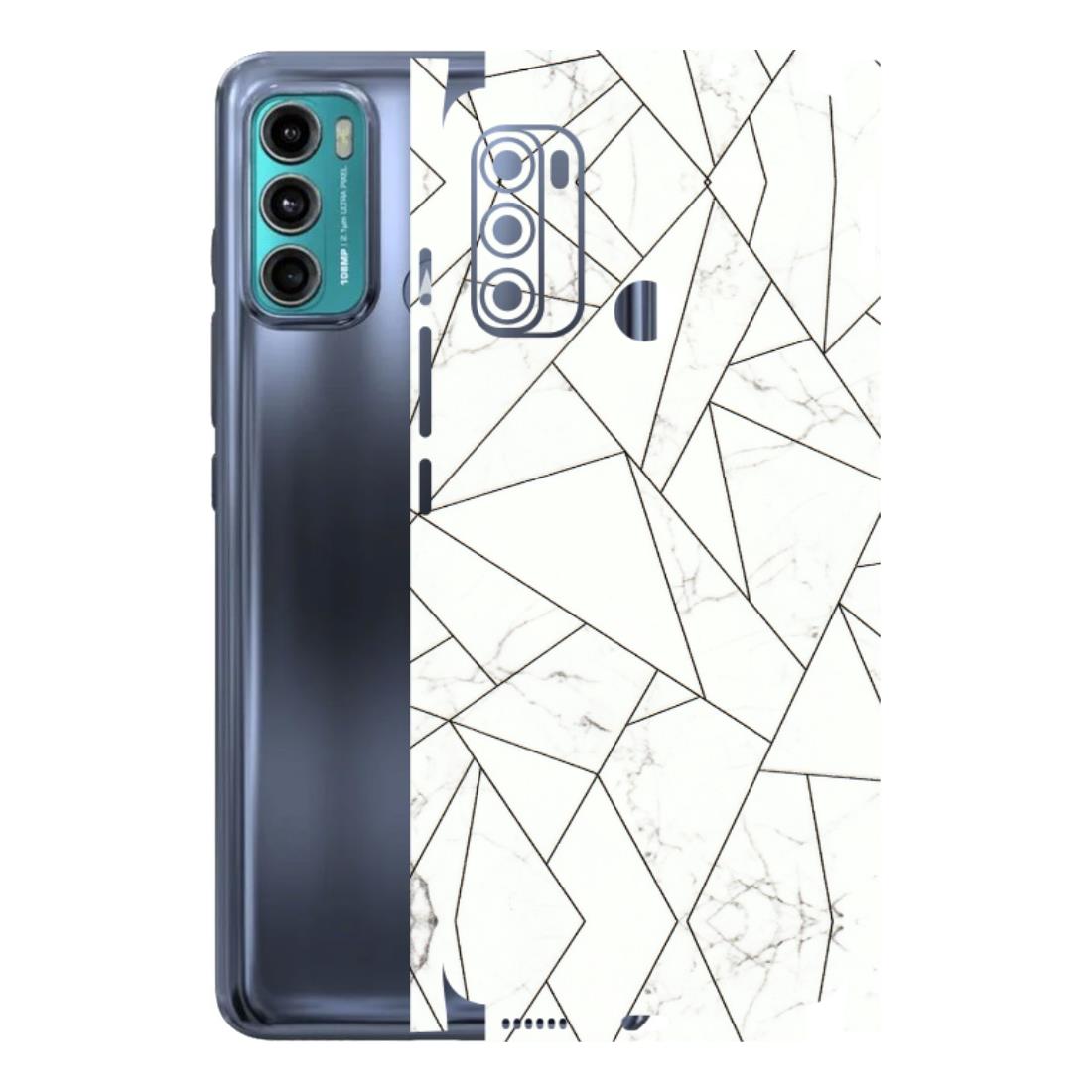 Motorola Phone Skins (All Models) - Luxury White Marble Effect - 3D Embossed Finish (L-168) Motorola Moto G60