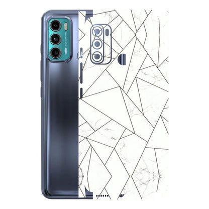 Motorola Phone Skins (All Models) - Luxury White Marble Effect - 3D Embossed Finish (L-168) Motorola Moto G60