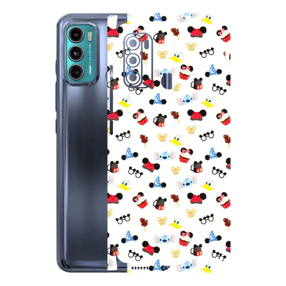 Motorola Phone Skins (All Models) - Minnie Mouse & Donald Doodles s - 3D Embossed Finish (L-194) Motorola Moto G60