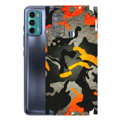 Motorola Phone Skins (All Models) - Orange Camouflage - 3D Embossed Finish (L-204) Motorola Moto G60