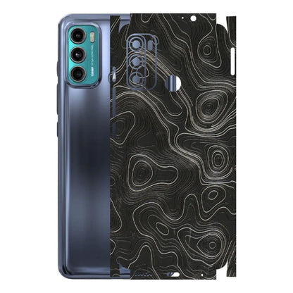 Motorola Phone Skins (All Models) - Abstract White Line Map - 3D Embossed Finish (L-269) Motorola Moto G60