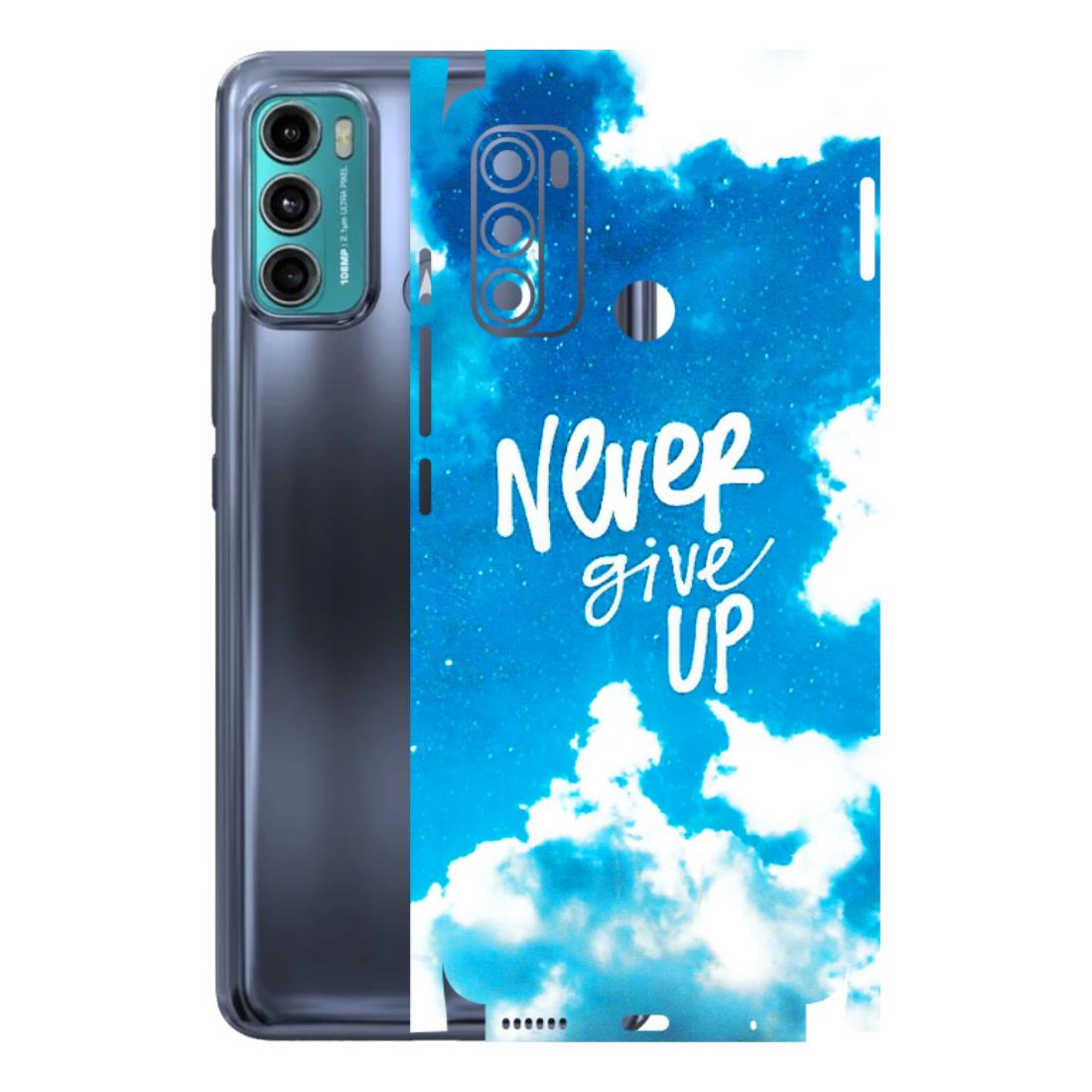 Motorola Phone Skins (All Models) - Never Give Up - 3D Embossed Finish (L-279) Motorola Moto G60