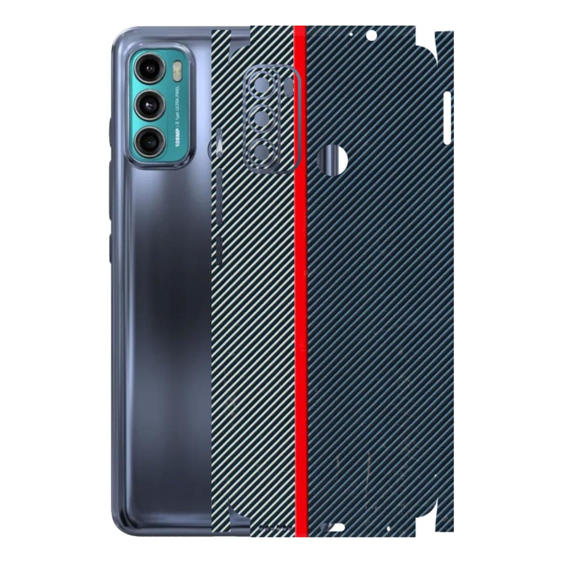 Motorola Phone Skins (All Models) - Blue Sober Lines - 3D Embossed Finish (L-305) Motorola Moto G60
