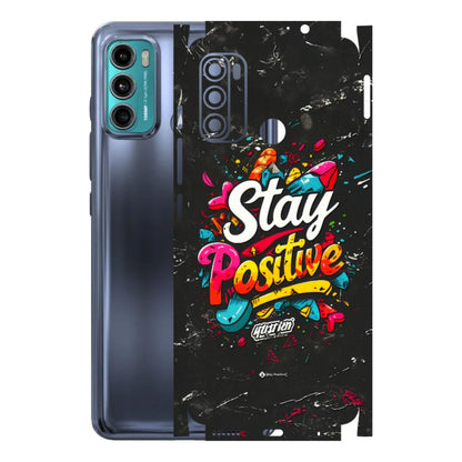 Motorola Phone Skins (All Models) - Stay Positive Black - 3D Embossed Finish (L-31) Motorola Moto G60