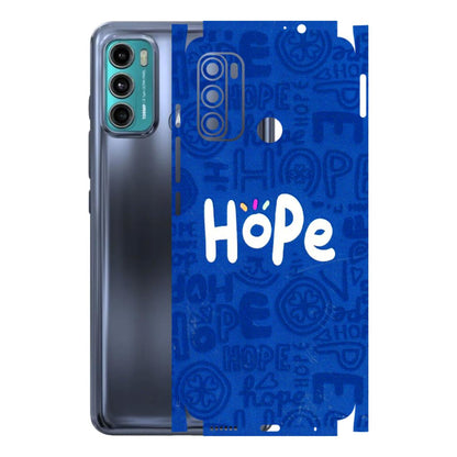 Motorola Phone Skins (All Models) - Hope Doodles Blue - 3D Embossed Finish (L-43) Motorola Moto G60