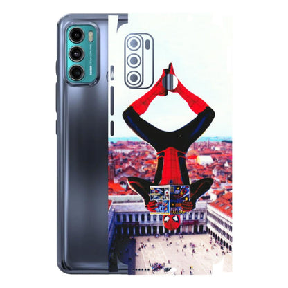 Motorola Phone Skins (All Models) - Spiderman Hanging - 3D Embossed Finish (L-53) Motorola Moto G60