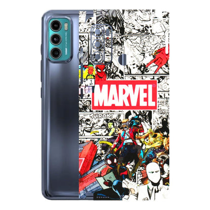 Motorola Phone Skins (All Models) - Marvel Colorful Comic - 3D Embossed Finish (L-64) Motorola Moto G60