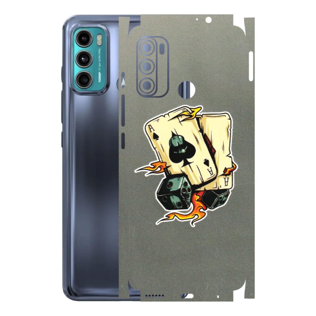 Motorola Phone Skins (All Models) - Grey Cards Of Ace - 3D Embossed Finish (L-77) Motorola Moto G60