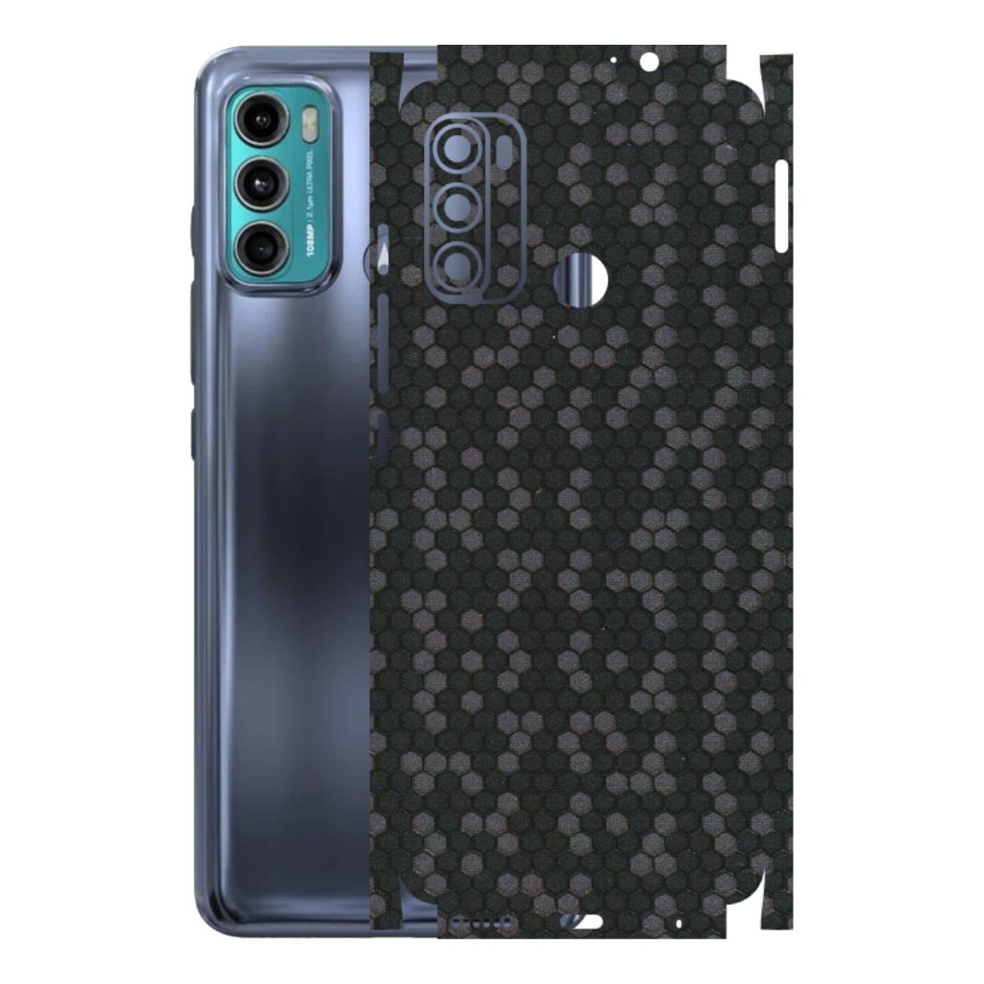 Motorola Phone Skins (All Models) - Black Grey Honeycomb Sober - 3D Embossed Finish (L-85) Motorola Moto G60