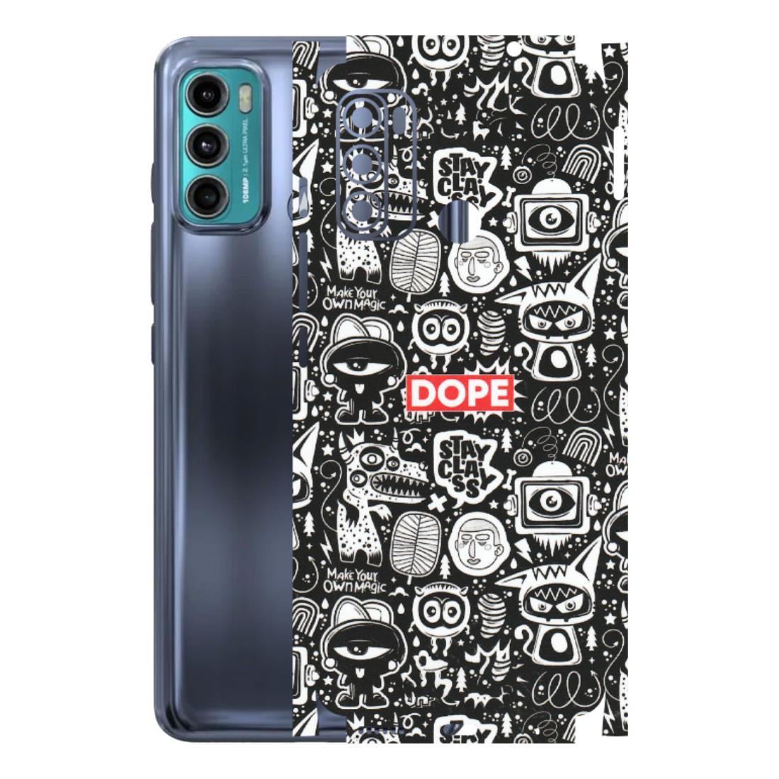 Motorola Phone Skins (All Models) - Dope Stay Classy Black Doodles - Matte Finish (M-126) Motorola Moto G60
