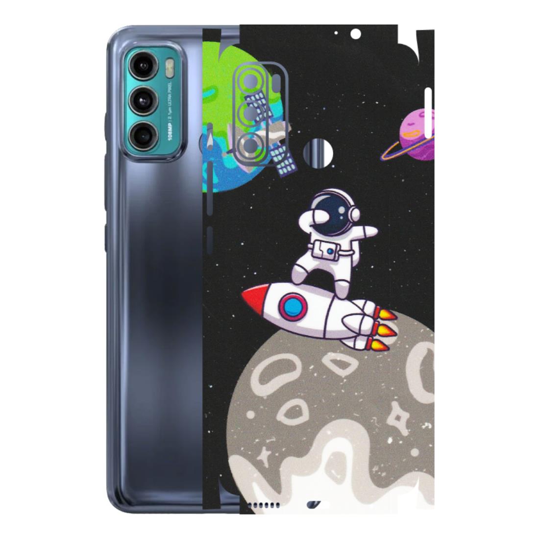 Motorola Phone Skins (All Models) - Astronaut Vibing Toon Running - Matte Finish (M-39) Motorola Moto G60