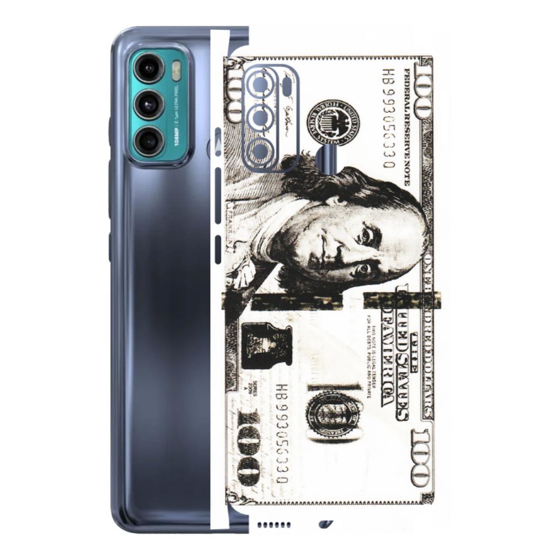 Motorola Phone Skins (All Models) - 100 Dollar Currency - Transparent Finish (T-01) Motorola Moto G60