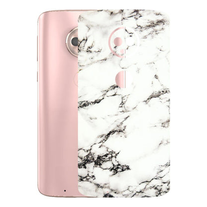 Motorola Phone Skins (All Models) - Black and White Marble Texture - 3D Embossed Finish (L-124) Motorola Moto G6