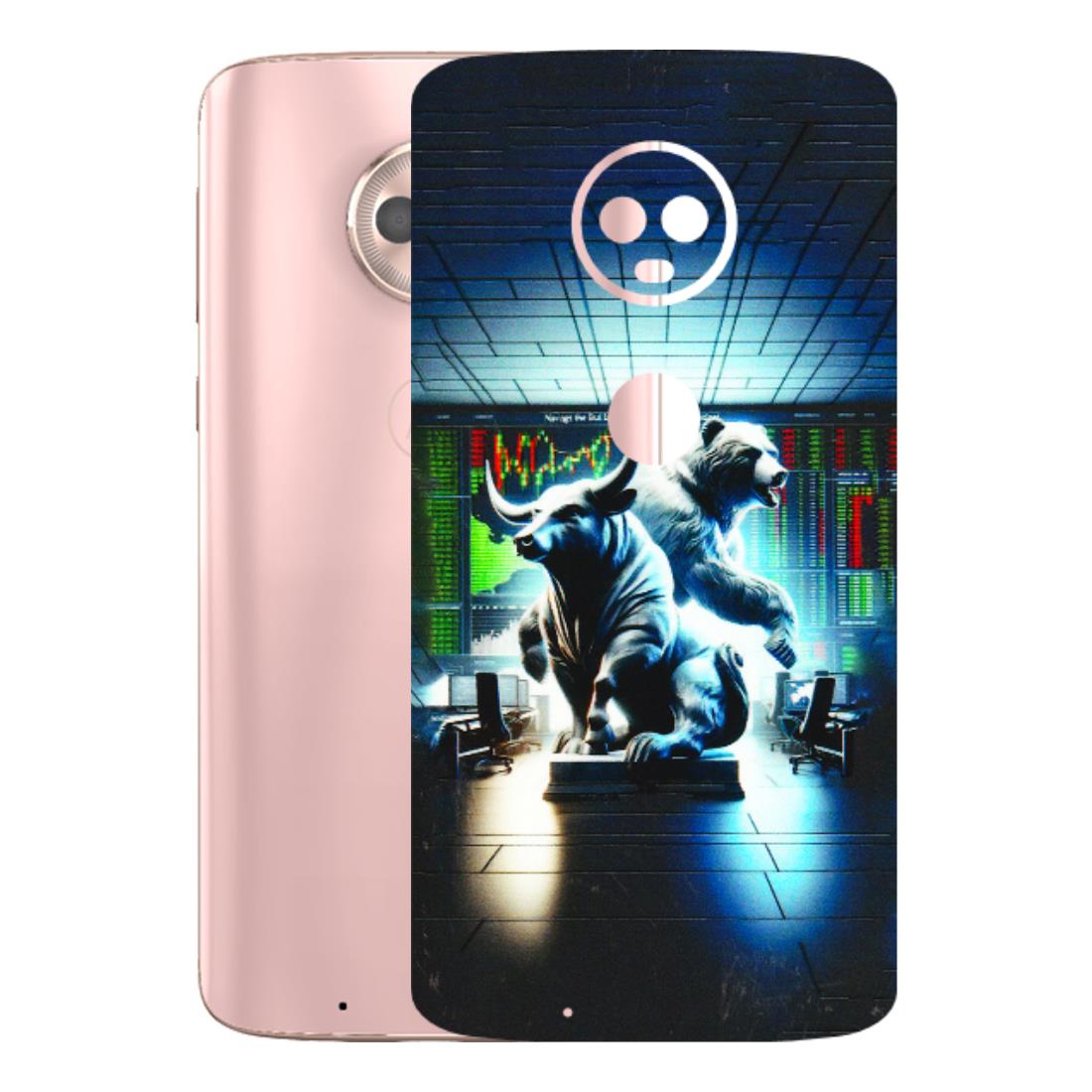 Motorola Phone Skins (All Models) - Stock Market Sensex Bear vs Bulls - 3D Embossed Finish (L-15) Motorola Moto G6