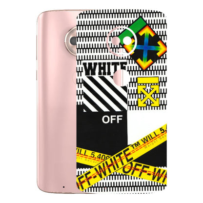 Motorola Phone Skins (All Models) - White Off Abstract - 3D Embossed Finish (L-172) Motorola Moto G6