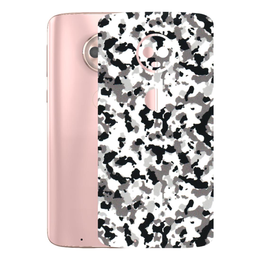 Motorola Phone Skins (All Models) - White Black Camouflage - 3D Embossed Finish (L-18) Motorola Moto G6