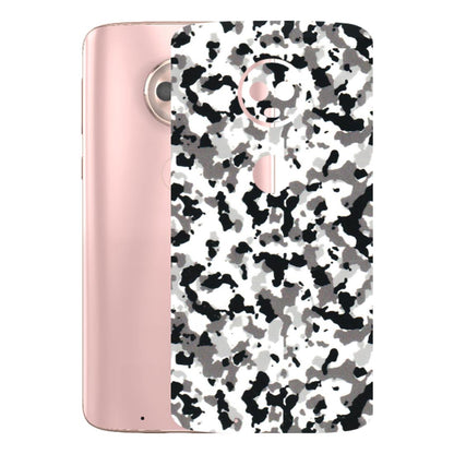 Motorola Phone Skins (All Models) - White Black Camouflage - 3D Embossed Finish (L-18) Motorola Moto G6