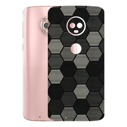 Motorola Phone Skins (All Models) - Black & White Dotted Honeycomb Texture - 3D Embossed Finish (L-202) Motorola Moto G6