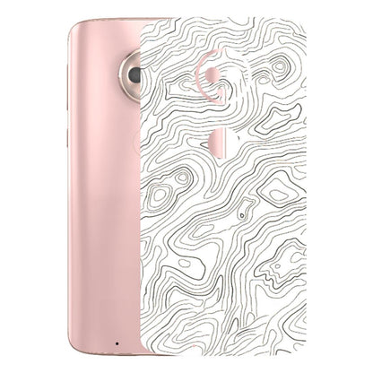 Motorola Phone Skins (All Models) - White Black Swirls - 3D Embossed Finish (L-219) Motorola Moto G6