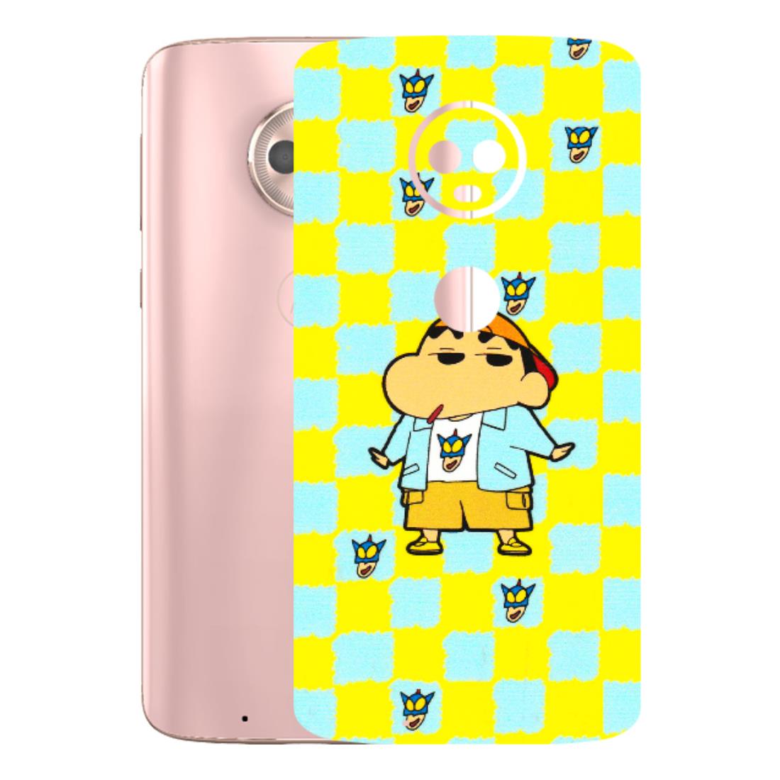 Motorola Phone Skins (All Models) - Yellow Blue Shinchan Cute - 3D Embossed Finish (L-221) Motorola Moto G6