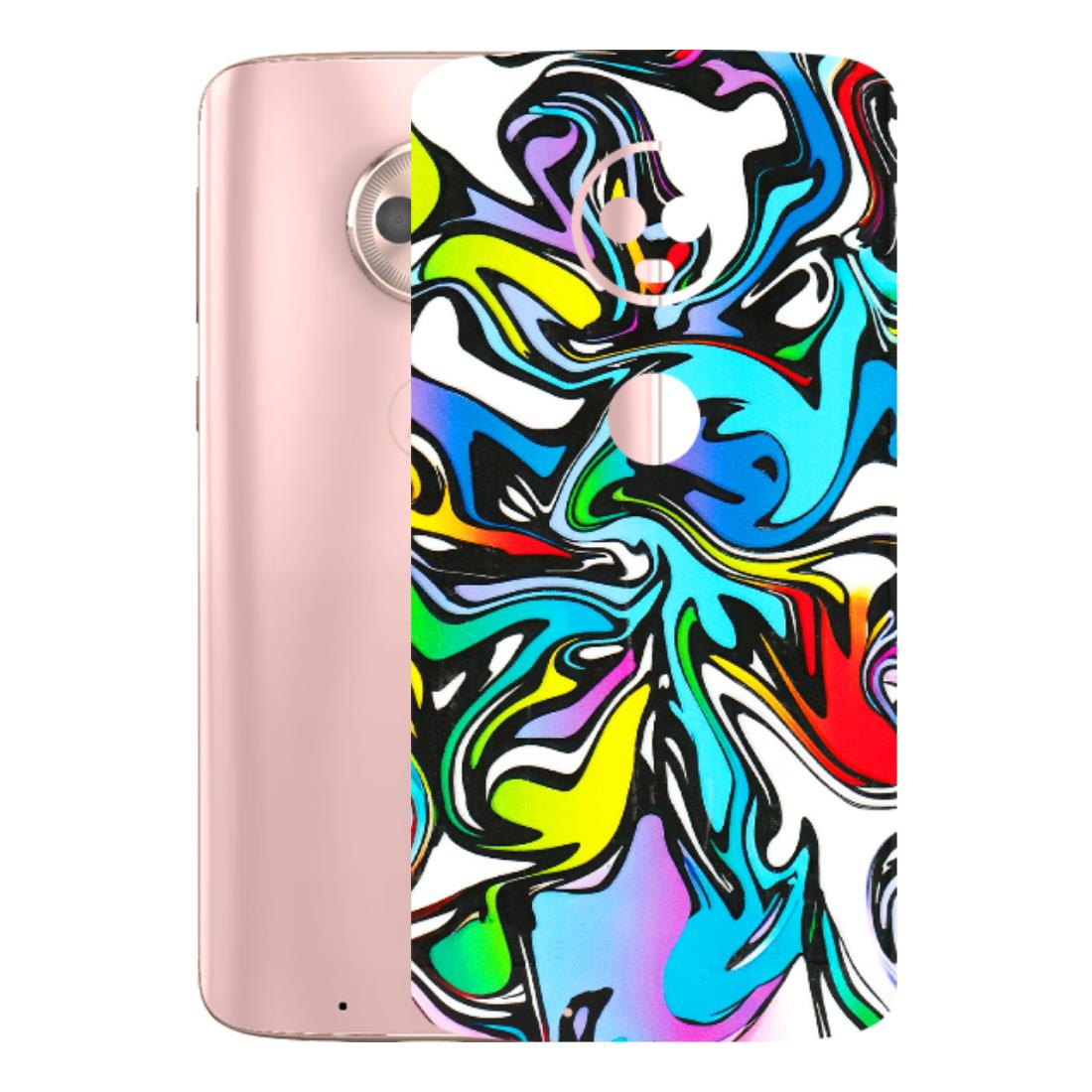 Motorola Phone Skins (All Models) - Abstract Colour Paints - 3D Embossed Finish (L-271) Motorola Moto G6