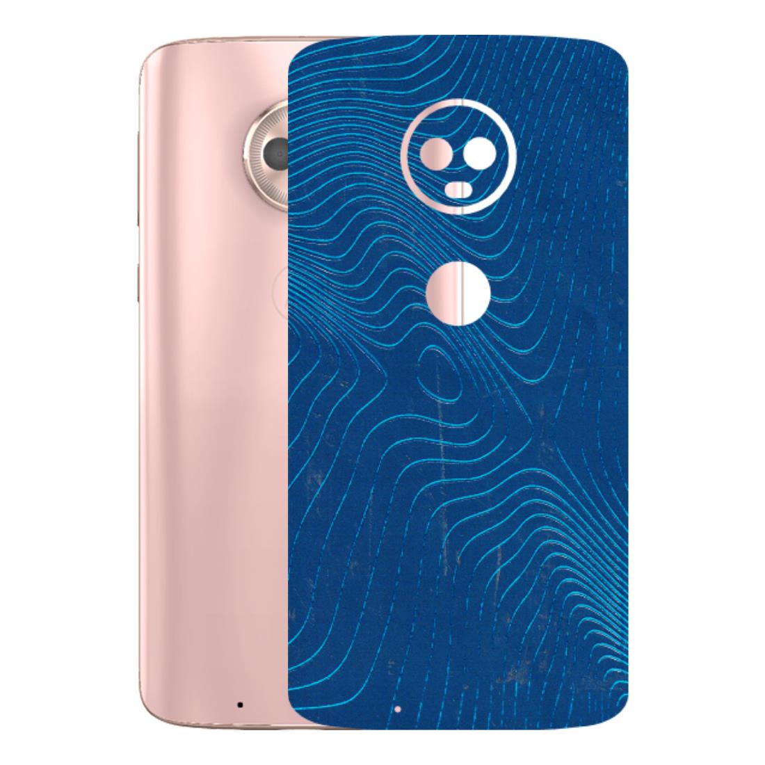 Motorola Phone Skins (All Models) - Abstract Blue Line Map - 3D Embossed Finish (L-272) Motorola Moto G6
