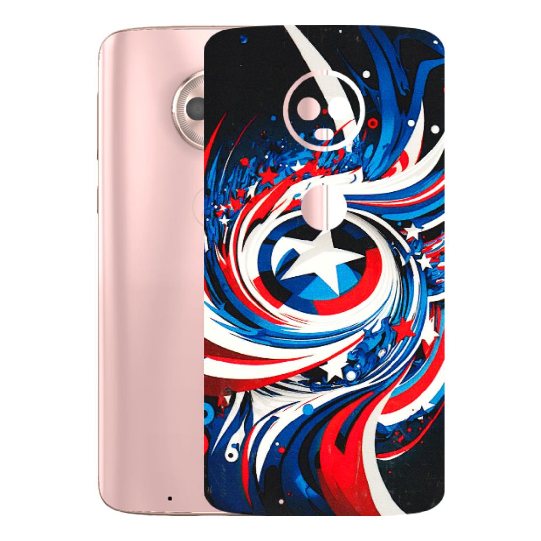 Motorola Phone Skins (All Models) - Captain America Logo - 3D Embossed Finish (L-307) Motorola Moto G6