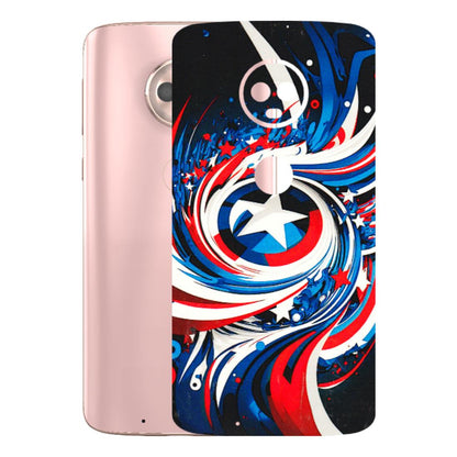 Motorola Phone Skins (All Models) - Captain America Logo - 3D Embossed Finish (L-307) Motorola Moto G6