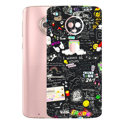 Motorola Phone Skins (All Models) - Black Creatives Doodles - 3D Embossed Finish (L-311) Motorola Moto G6